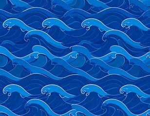 Abstract pattern of stylized ocean waves