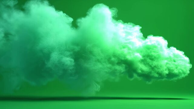 Dynamic imploding smoke swirling back to origin with smooth gradients on green screen great for digital art presentations or special effect layering.