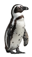 Fototapeta premium Side view of a penguin. Black and white plumage, distinct markings. Bird profile