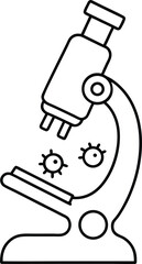 microscope outline with tiny germs visible.