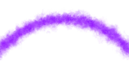 Curved arc of violet or purple smoke, fog, or steam on transparent background. Ideal for overlays, mockups, special effects, and atmospheric compositions in digital and motion design.