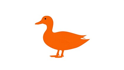 Orange duck silhouette, simple profile