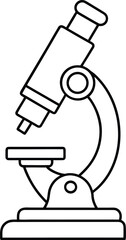 outline of a microscope with simple details.