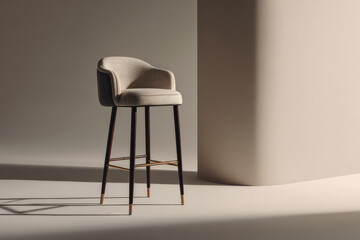 elegant bar stool designed with modern aesthetics and innovative materials stands out against clean neutral