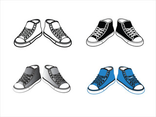 Shoes Icon Set Vector Illustration 