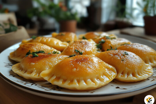 Delicious ravioli pasta dinner with savory dumplings and gourmet homemade Italian cuisine