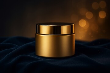 Luxury Metal Jar on Velvet Background