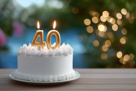 Celebrating a milestone birthday with a decorated cake and candles