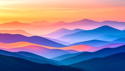 Colorful mountain range at sunrise