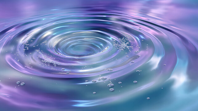 Abstract ripple effect in lavender and blue shades resembling water, space above for text.