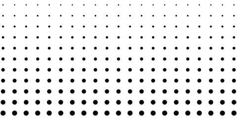 Black polka dots seamless pattern on white background. Halftone minimalist abstract
 modern dotted