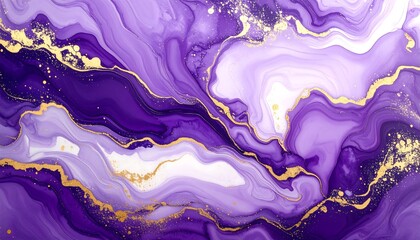 Abstract purple and gold marbled background