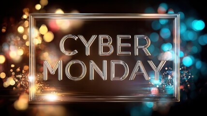 Celebrate Cyber Monday with colorful lights and festive excitement in a virtual shopping world
