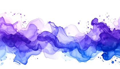 Translucent watercolor flow: Abstract background with blue, and purple tones
