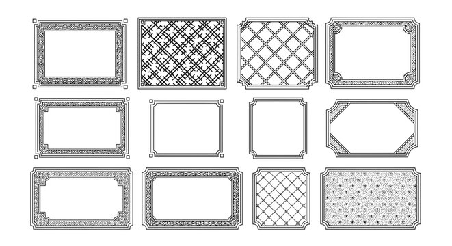 Collection of decorative frames and borders in various styles and shapes