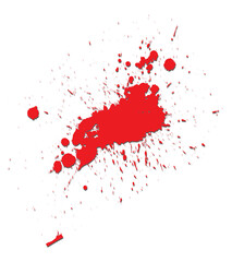 Dramatic red paint splatter on black background graphic