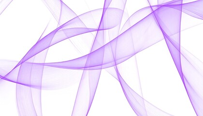 Abstract purple flowing lines on white