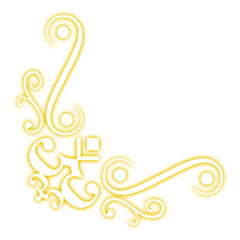 Elegant Golden Ornament Corner Design on Black