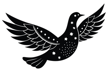 christmas dove silhouette vector art