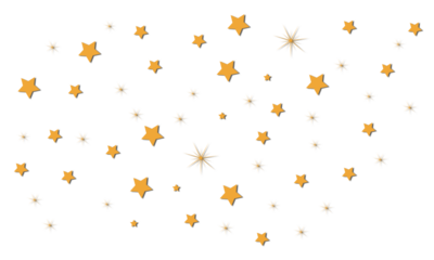 Golden stars scattered on a dark background