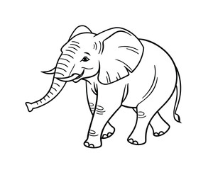 Elephant Illustration on White Background Perfect for Childrens Books Educational Materials and Creative Projects Promoting Wildlife Conservation and Animal Awareness