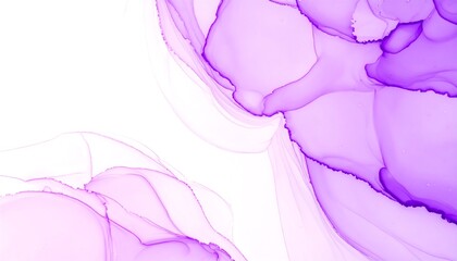 Abstract purple ink painting on white background