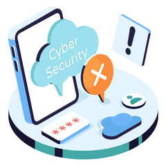 A colored design illustration of no cyber security