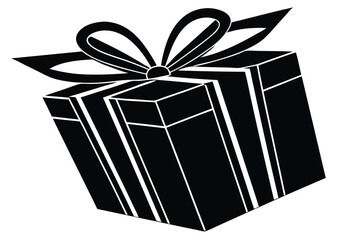 gift wrapping silhouette vector art