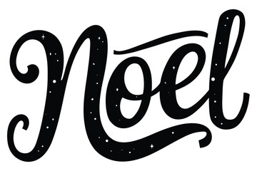 noel lettering silhouette vector art