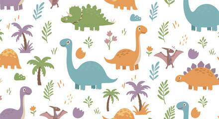 Cute Cartoon Dinosaur Illustrations