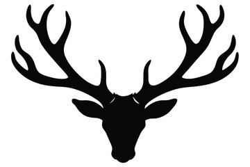 reindeer antlers silhouette vector art