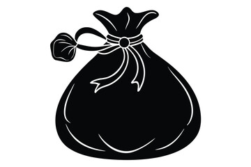 santa bag silhouette vector art