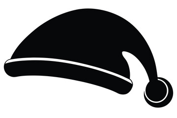 santa hat silhouette vector art