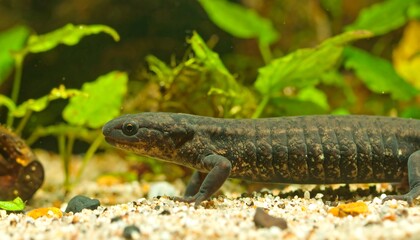 Amphibian in aquarium