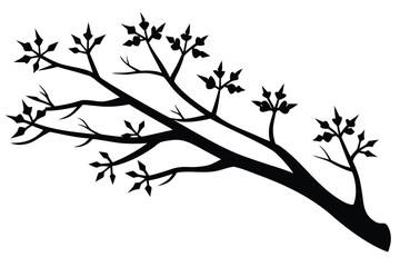 Fototapeta premium snow branch silhouette vector art
