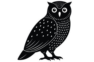 snowy owl silhouette vector art