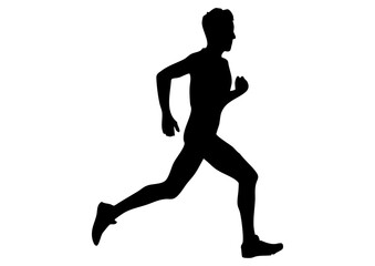 ランニングする男性のシルエット4