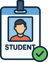 Verifiable ID check badge photo + check illustration