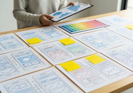 Professional planning mobile app user interface wireframes