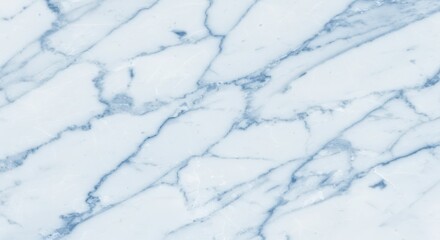 Elegant White Marble Texture with Striking Blue Veins, Natural Stone Surface Background.