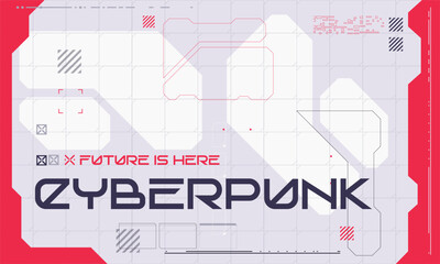 Modern cyberpunk overlay. Futuristic Abstract HUD. Game background for User Interface. Vector Illustration EPS10