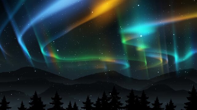 Northern Lights Aurora Borealis Sky Effect background animation used for Nature, Northpole, Sky Lights Videos, Holiday Wishes, Seasonal Greetings, Christmas Greetings or New Year Wishes videos.
