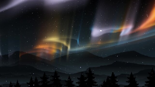 Northern Lights Aurora Borealis Sky Effect background animation used for Nature, Northpole, Sky Lights Videos, Holiday Wishes, Seasonal Greetings, Christmas Greetings or New Year Wishes videos.