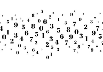 Numbers in blue. Falling, Financial Figures, Number, Algebra, Abstract. Crowded numbers pattern big data information background