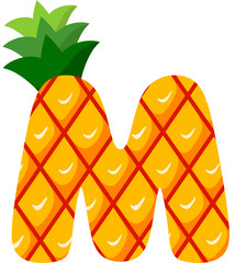 Pineapple Alphabet M Letter