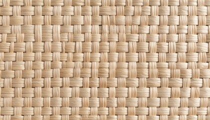 A detailed macro texture of a seamless woven mat made of natural fiber, a concept for a rustic or organic background