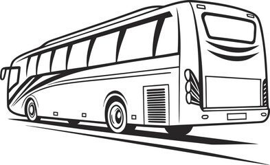 Stylized New Bus Silhouette Vector, Modern City Bus Outline Illustration, Sleek Public Transport Bus Silhouette Design, Minimal Passenger Bus Graphic