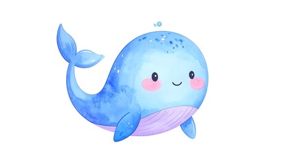 Cute blue whale illustration