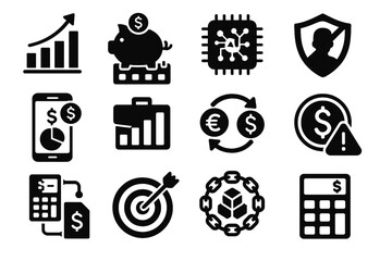 Budget financial tax goal icon planner assistant comprehensive tracker shield finance vector