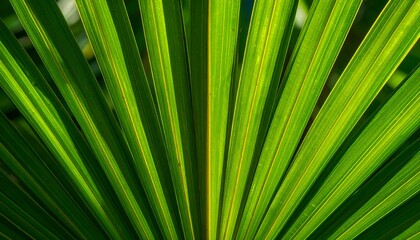 Obraz premium Radiant fronds: A close-up study of tropical leaf patterns and textures